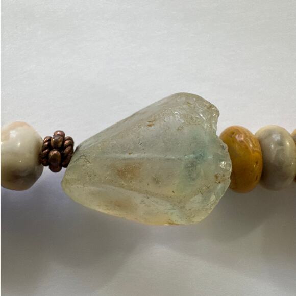 Natural Turquoise, Coral and Other Stones Bevelled & Polished With Toggle Clasp - Picture 6 of 8